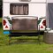 Costway 2-Person Patio Bench Folding Outdoor Garden Bench with Backrest and Armrests